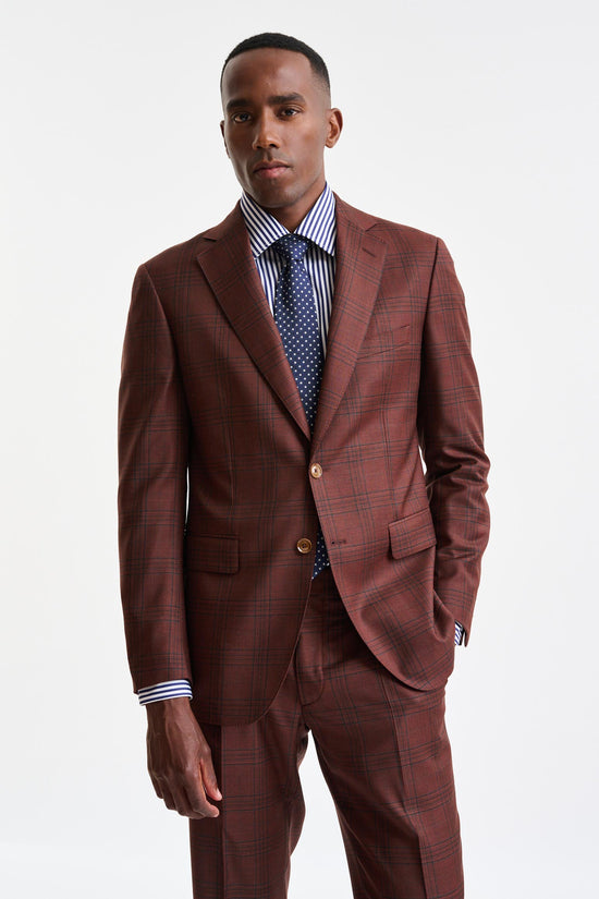 Mid-Brown 100% Wool Soho Suit Freestyle - Image 2