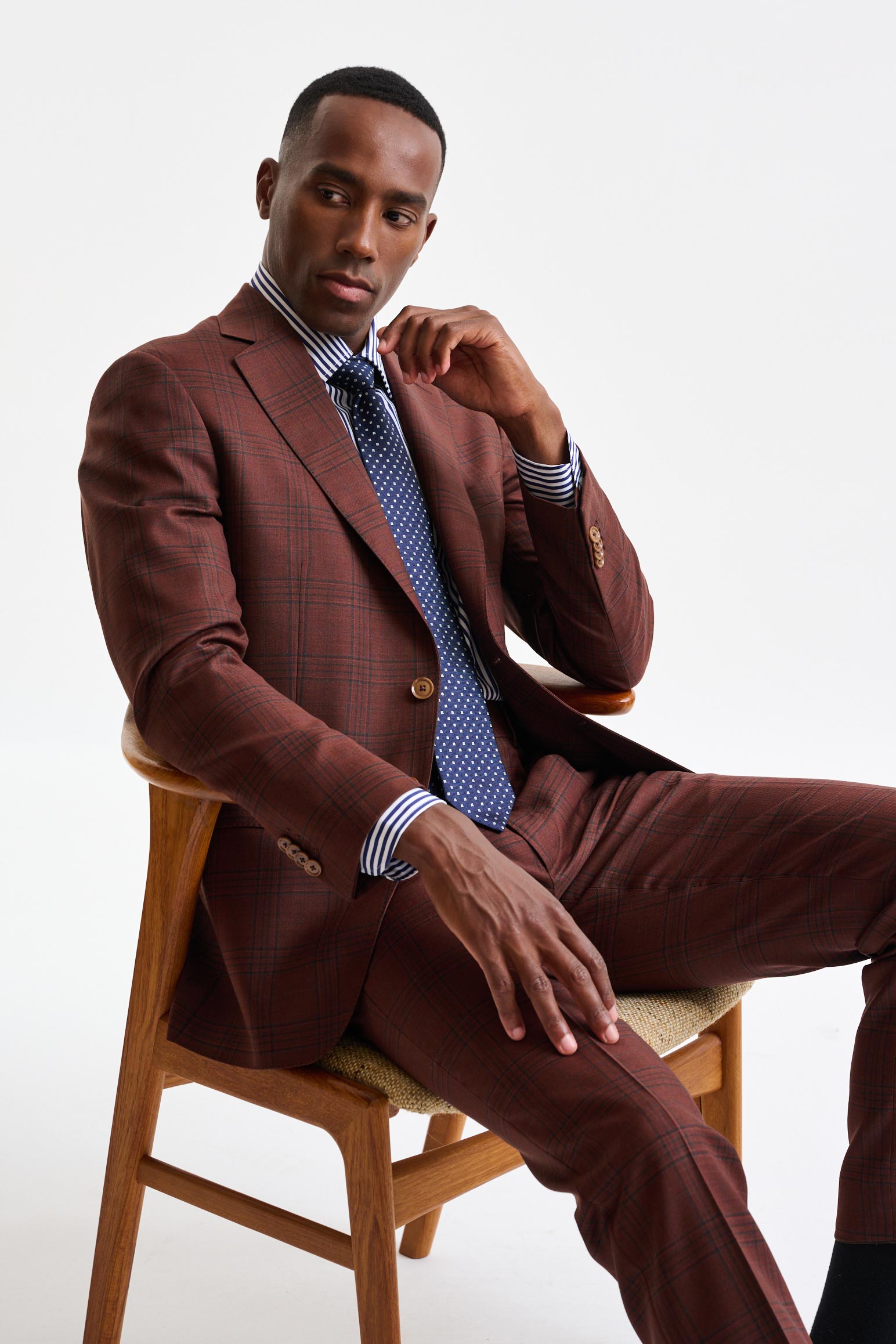 Mid-Brown 100% Wool Soho Suit Freestyle - Image 4
