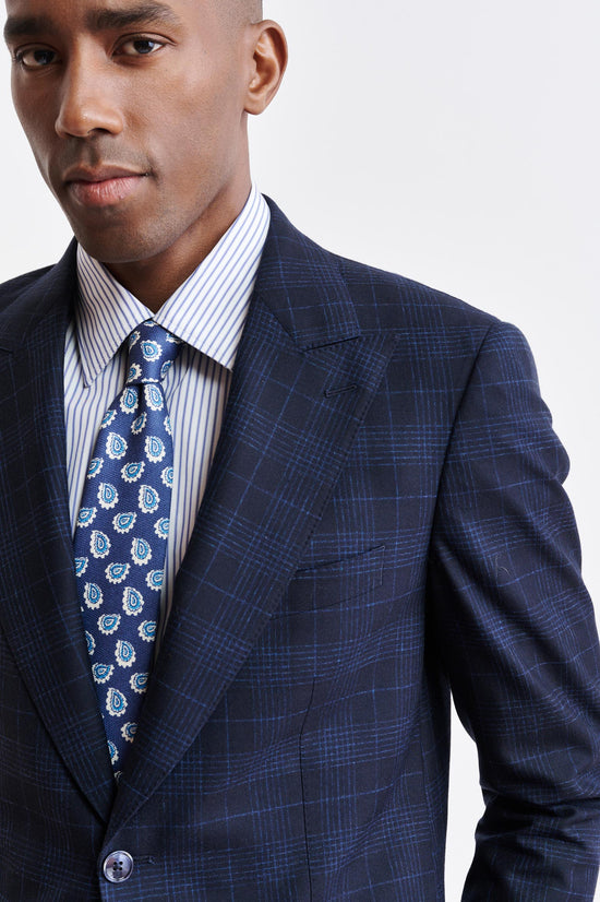 Dark Blue Wool & Cotton Soho Suit Riviera Trend