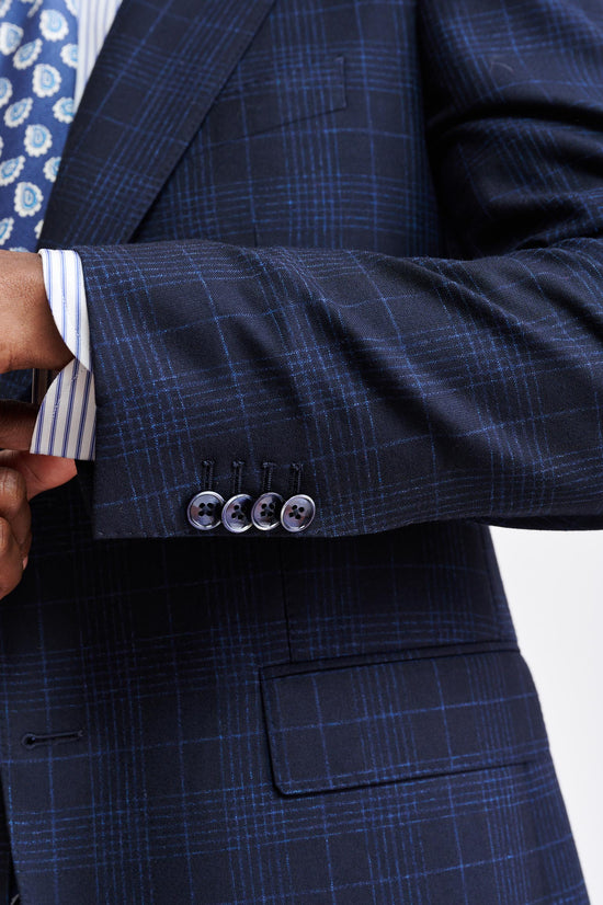 Dark Blue Wool & Cotton Soho Suit Riviera Trend