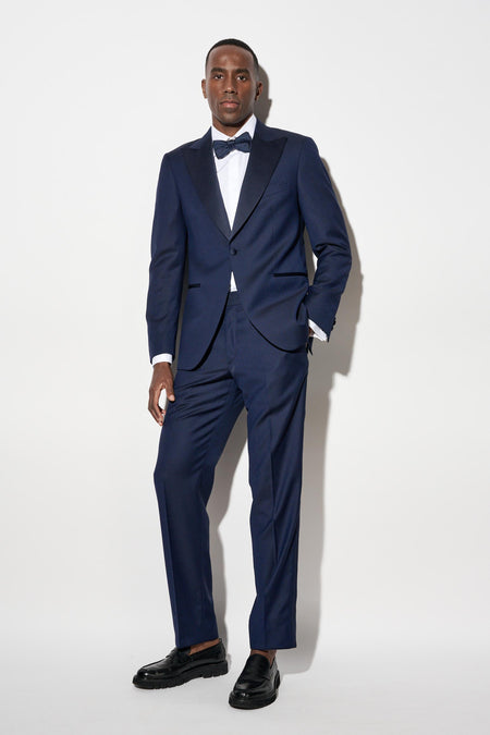 Dark Blue 100% Wool Super 120's Soho Tuxedo Suit Jazz - 1