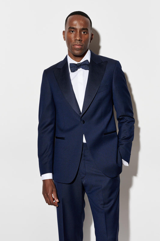 Dark Blue 100% Wool Super 120's Soho Tuxedo Suit Jazz