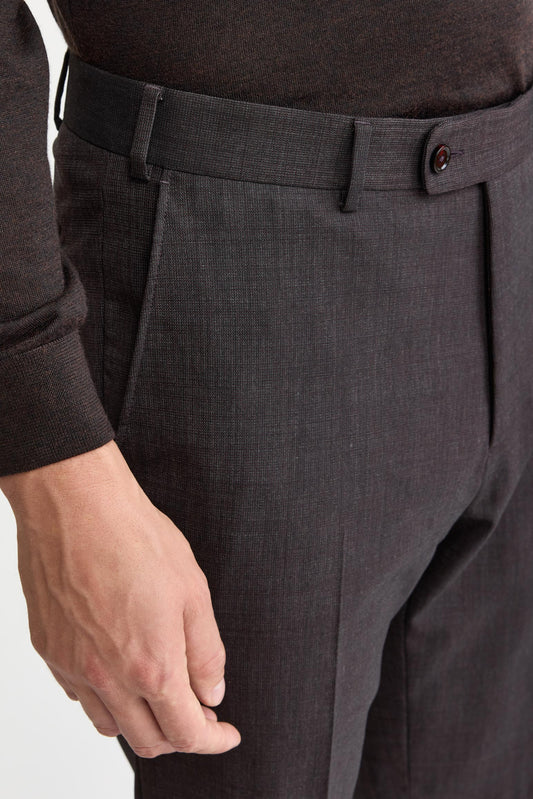 Dark Brown Wool Signature Trousers Freestyle