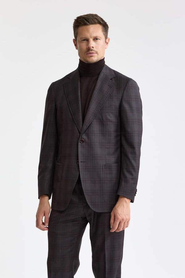 Dark Brown 100% Wool Super 130's Soho Jacket Cascade