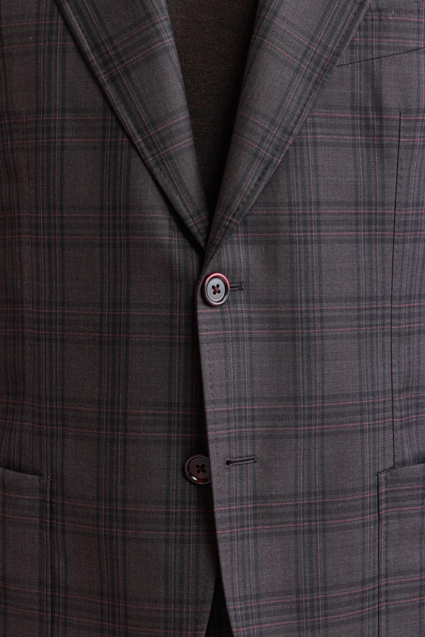 Dark Brown 100% Wool Super 130's Soho Jacket Cascade