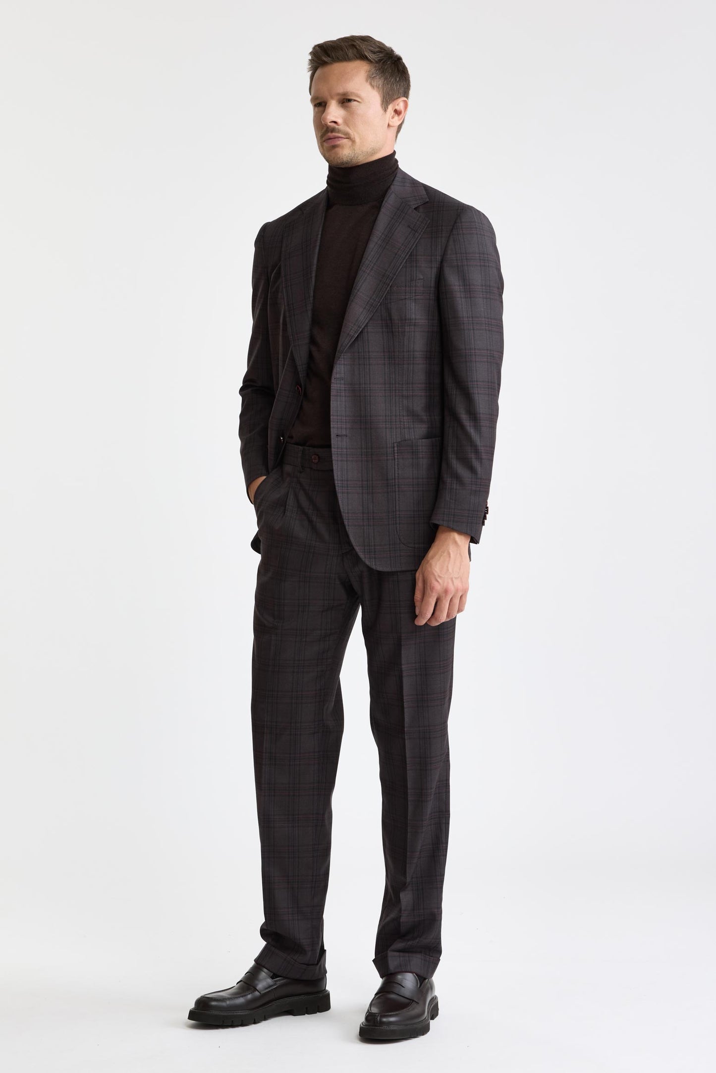 Dark Brown 100% Wool Super 130's Soho Jacket Cascade