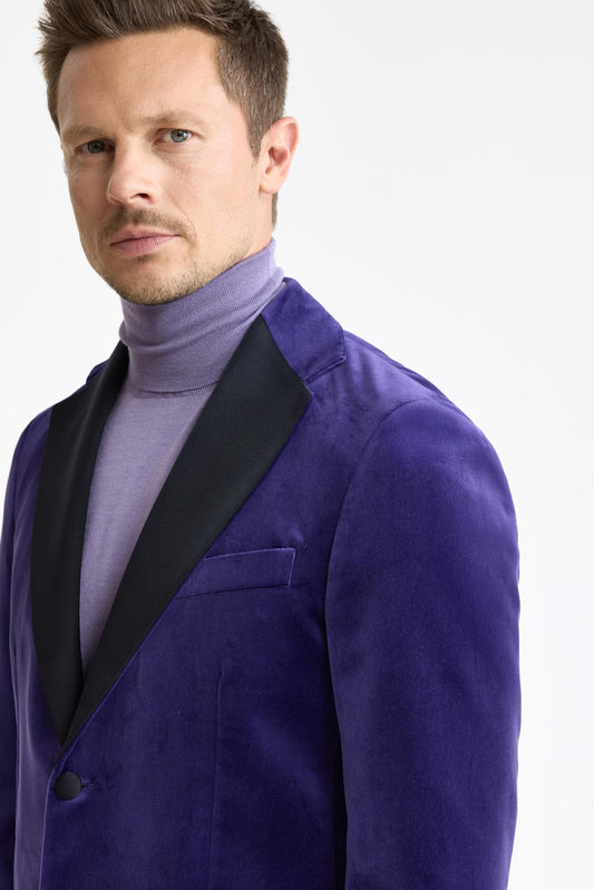 Costume Kenton en velours fin, 100 % coton, violet foncé