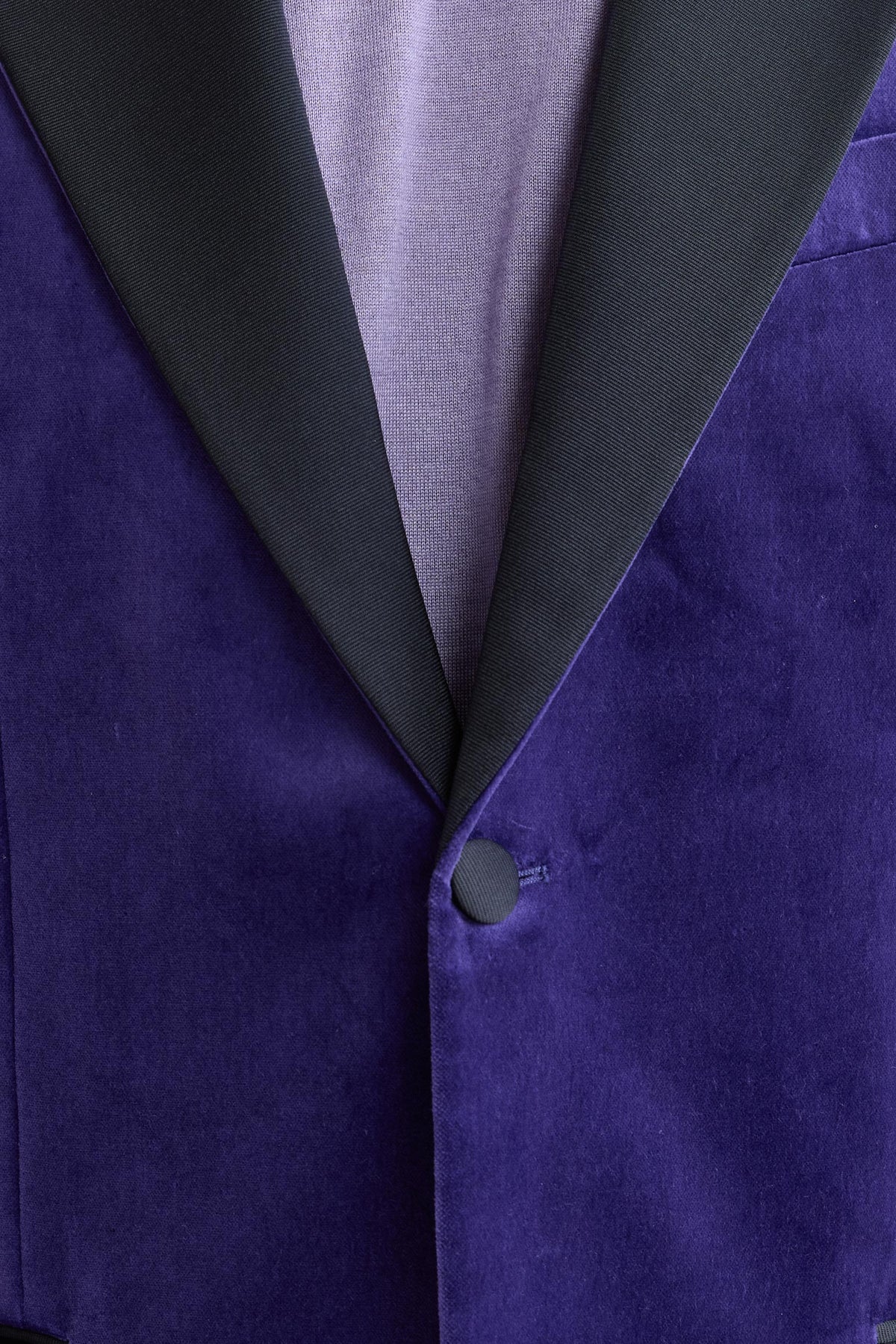 Dark Purple 100% Cotton Kenton Suit Fine Velvet