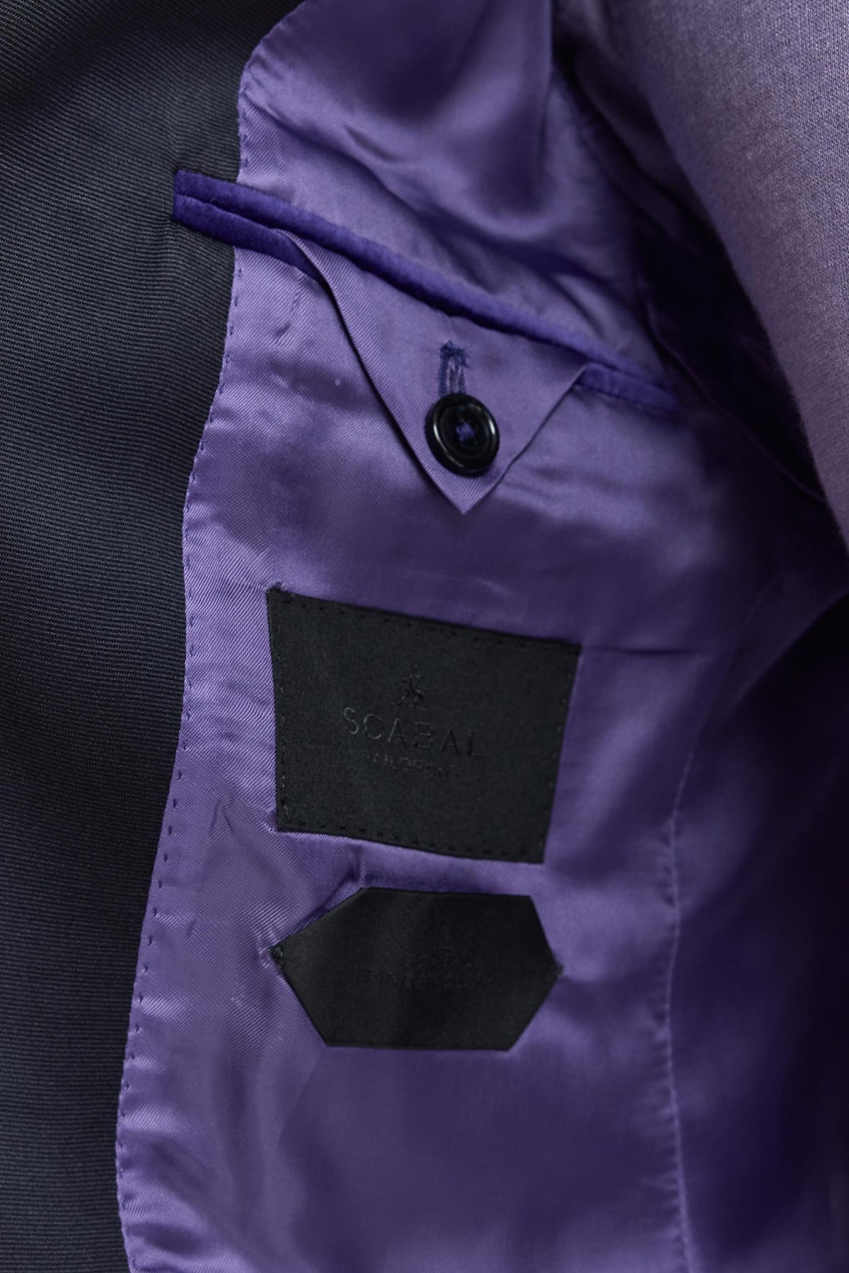 Dark Purple 100% Cotton Kenton Suit Fine Velvet