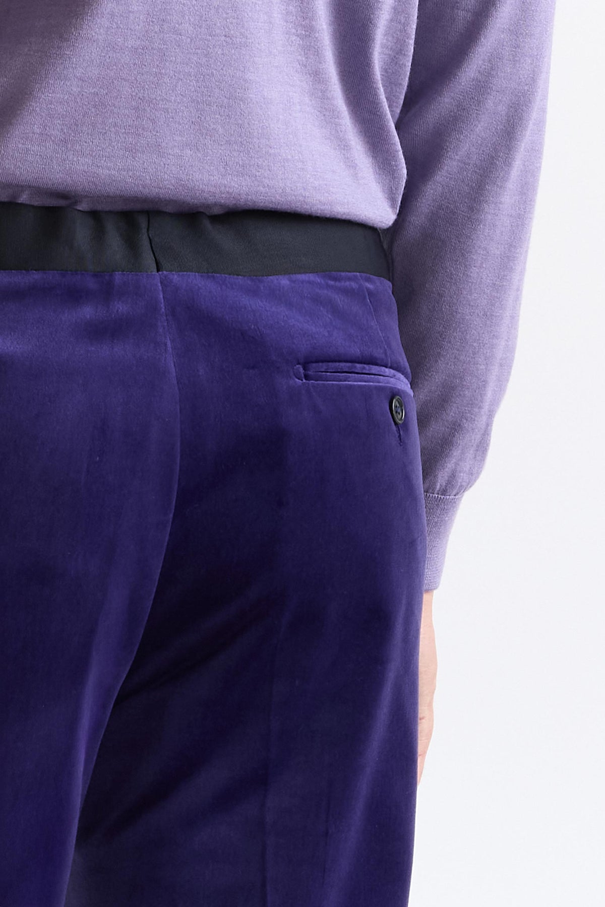 Dark Purple 100% Cotton Kenton Suit Fine Velvet