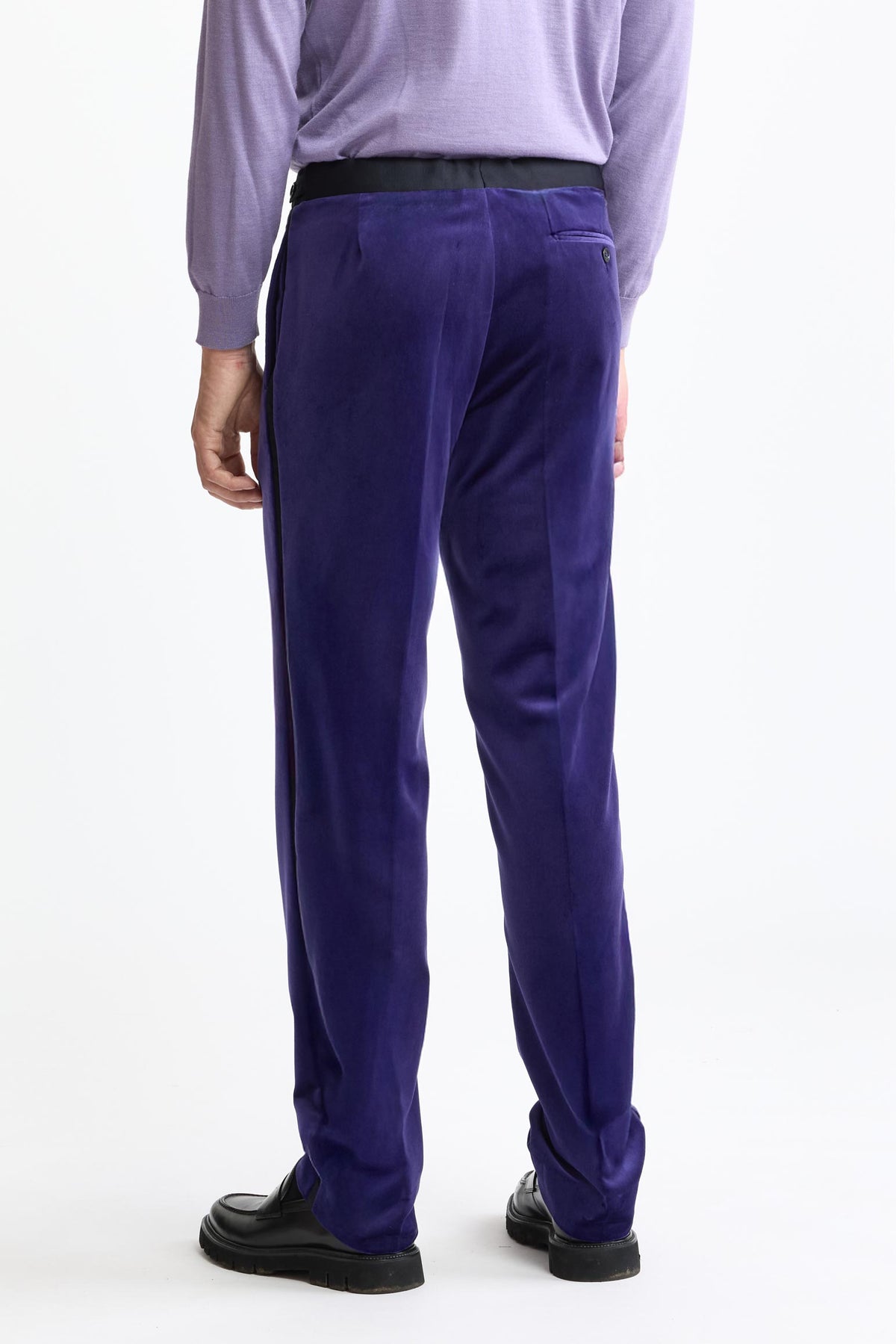 Dark Purple 100% Cotton Kenton Suit Fine Velvet