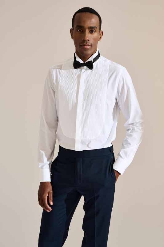 Camisa Formal Popelina Botón Oculto Blanco