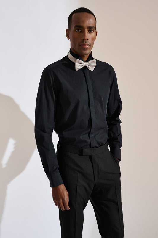 Formal Shirt Poplin Black - View 3