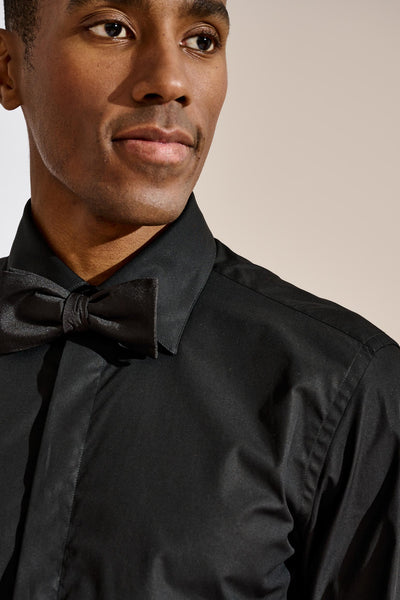 Formal Shirt Poplin Stretch Black - View 4