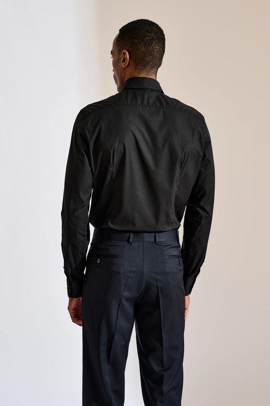 Formal Shirt Poplin Stretch Black - View 5
