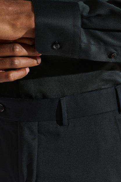 Formal Shirt Pique Black - View 5