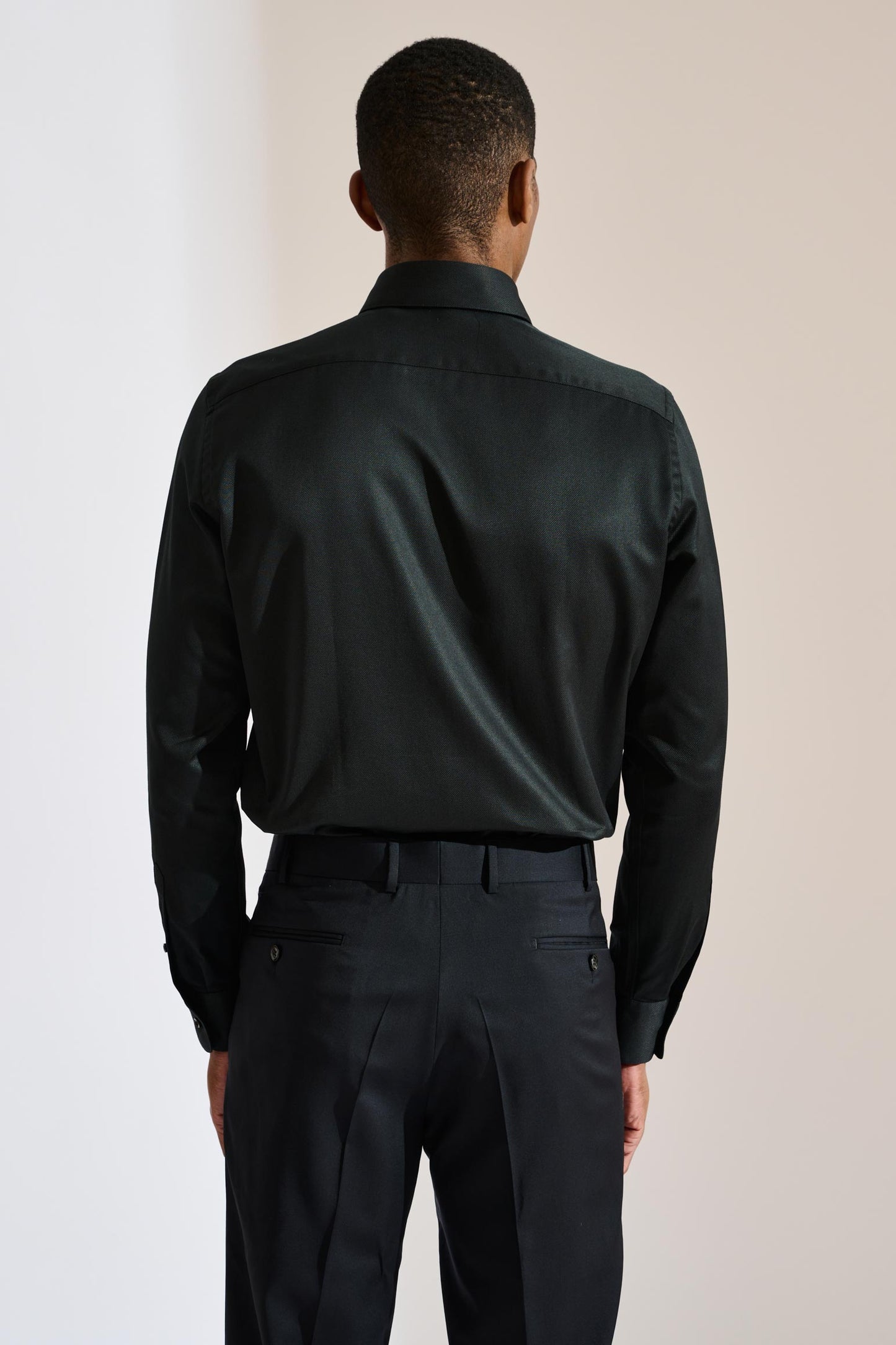 Formeel overhemd Pique Zwart