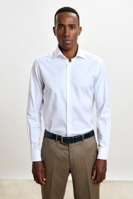 White Pique Formal Shirt - Image 1