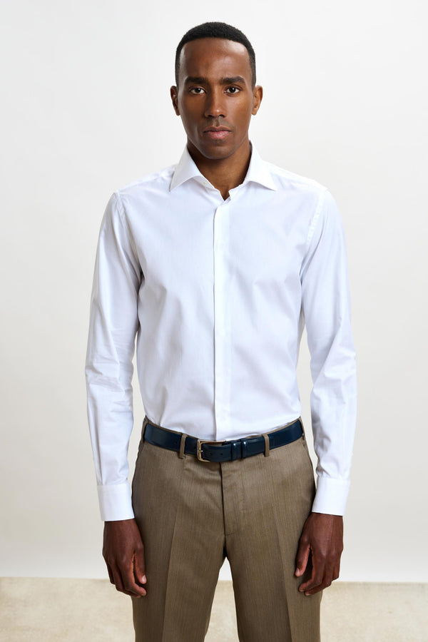 White Pique Formal Shirt
