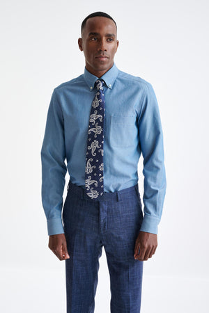 Plain Dark Grey 100% Cotton Structured Formal Shirt - View One