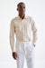 Stripped White & Yellow 100% Cotton Fine Twill Formal Shirt - View One
