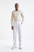 Stripped White & Yellow 100% Cotton Fine Twill Formal Shirt - View Two
