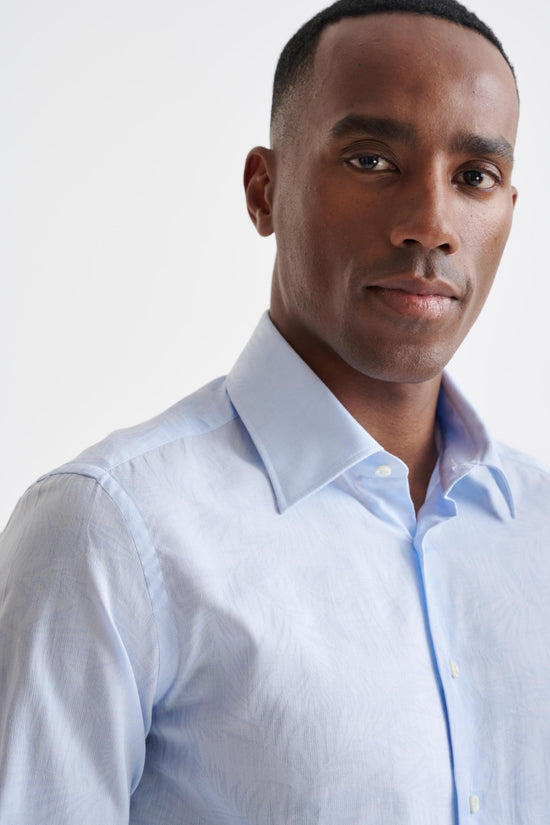 Light Blue 100% Cotton Oxford Panama Formal Shirt - View Three