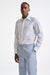 Striped White Cotton Natural Stretch Honeycomb Formal Shirt - Image 1