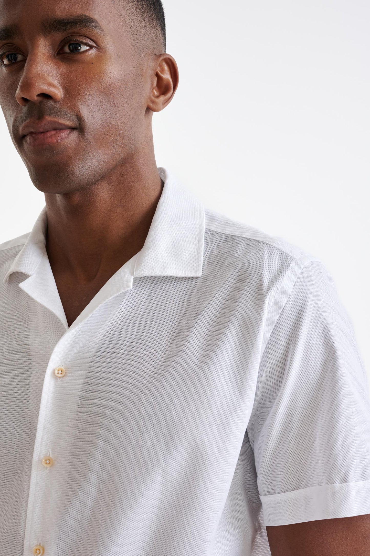 Plain White 100% Cotton Structured Short Sleeve Shirt Scabal Plain White 100% Cotton Structured Short Sleeve Shirt Scabal