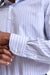 Blue & White Stripped 100% Cotton Poplin Formal Shirt - Image 4