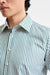 Green & White Stripped 100% Cotton Twill Formal Shirt - Image 2
