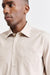 Chemise Formelle En Twill De Coton Beige Uni