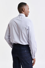 Dark Blue Stripes Cotton Poplin Formal Shirt