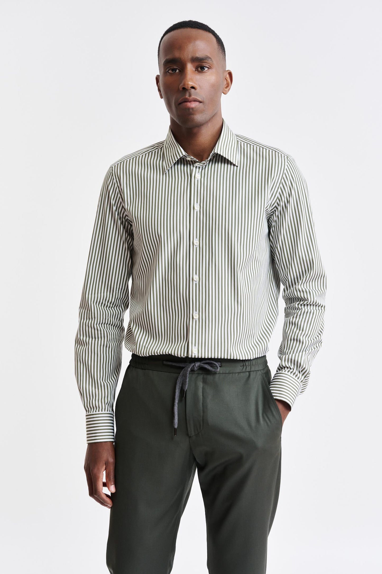 Chemise Formelle En Twill De Coton Blanc Uni