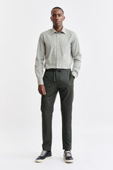 Camisa Formal Lisa De Sarga De Algodón Blanco