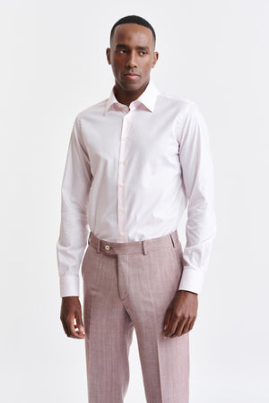 Light Pink & White Cotton Twill Formal Shirt