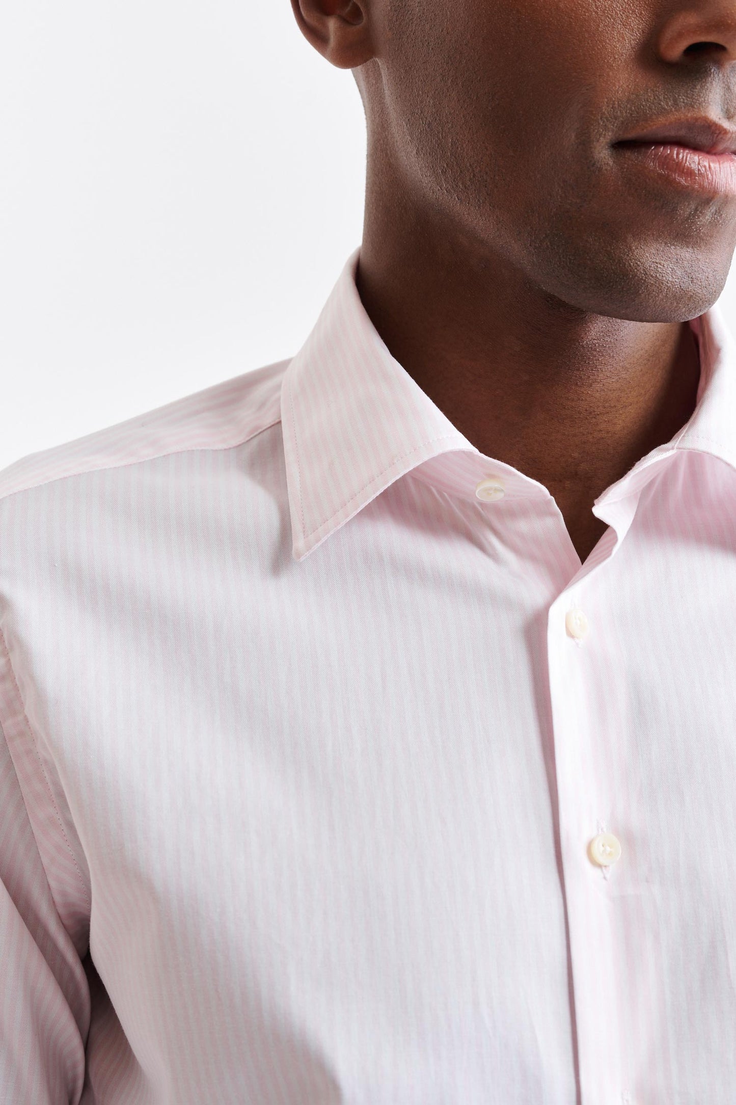 Light Pink & White Cotton Twill Formal Shirt
