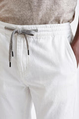 Witte Broek Met Trekkoord Cashmere Cotton