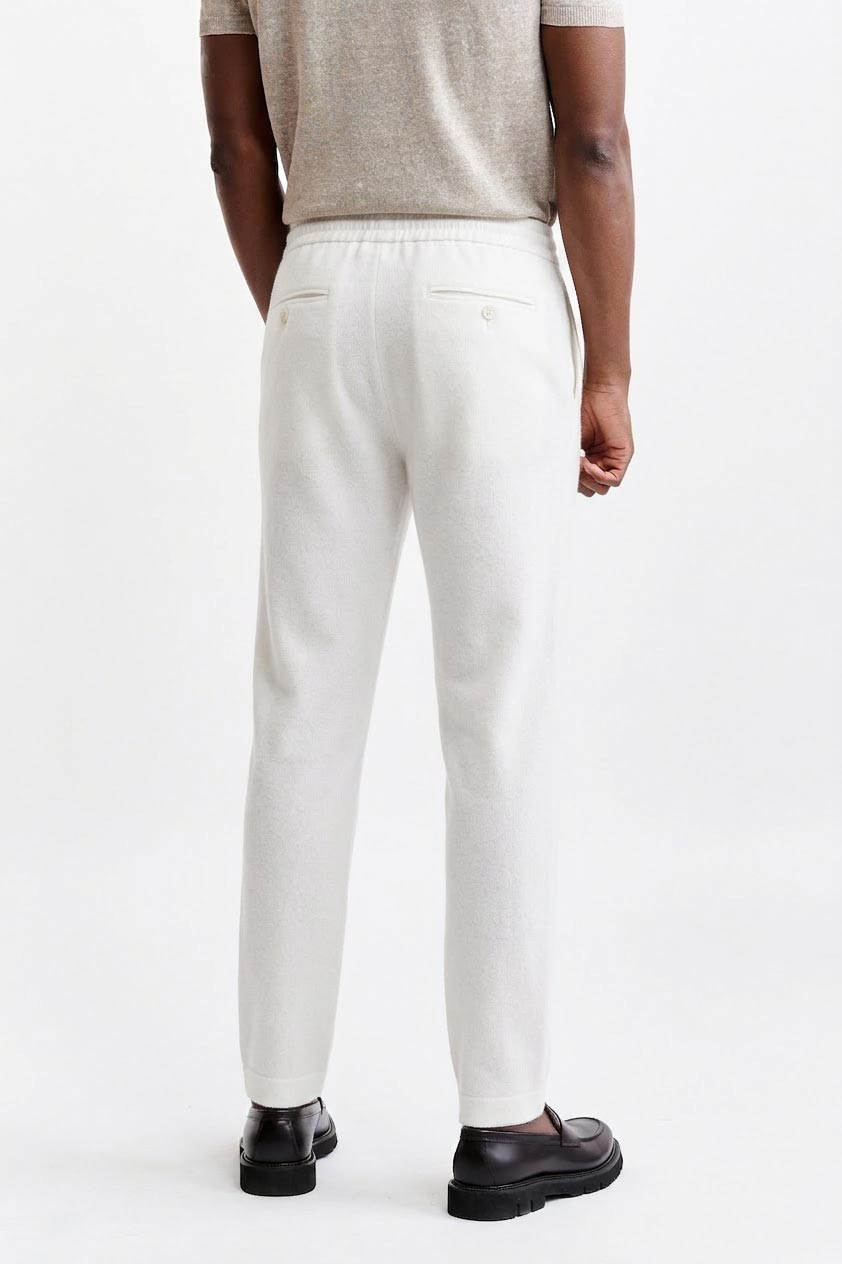 Witte Broek Met Trekkoord Cashmere Cotton