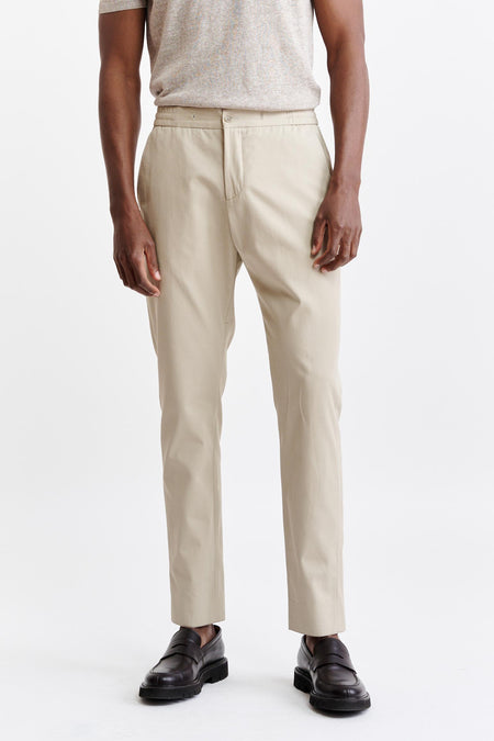 Light Brown Drawstring Trousers Cashmere Cotton - 1