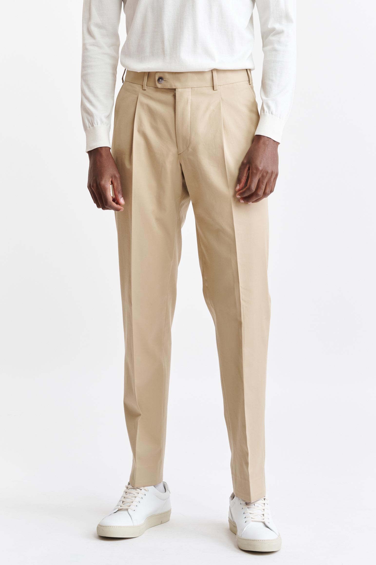 Light Brown Signature Trousers Cashmere Cotton - 1