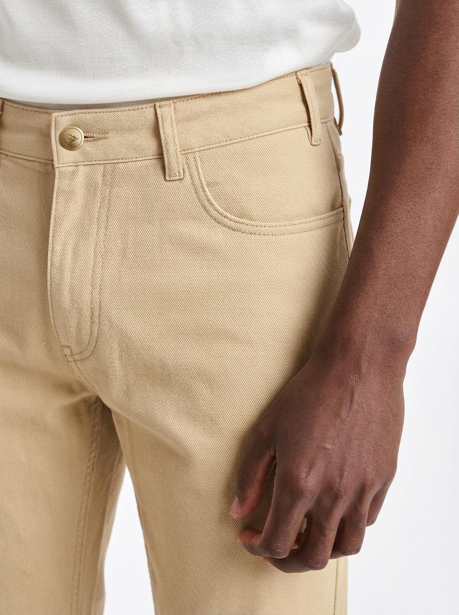 Lichtbruine Vijfzakkenbroek Cashmere Cotton