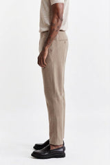 Middelbruine Broek Met Trekkoord Cashmere Cotton