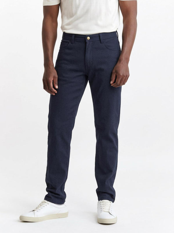 Middelblauwe Vijfzakkenbroek Cashmere Cotton