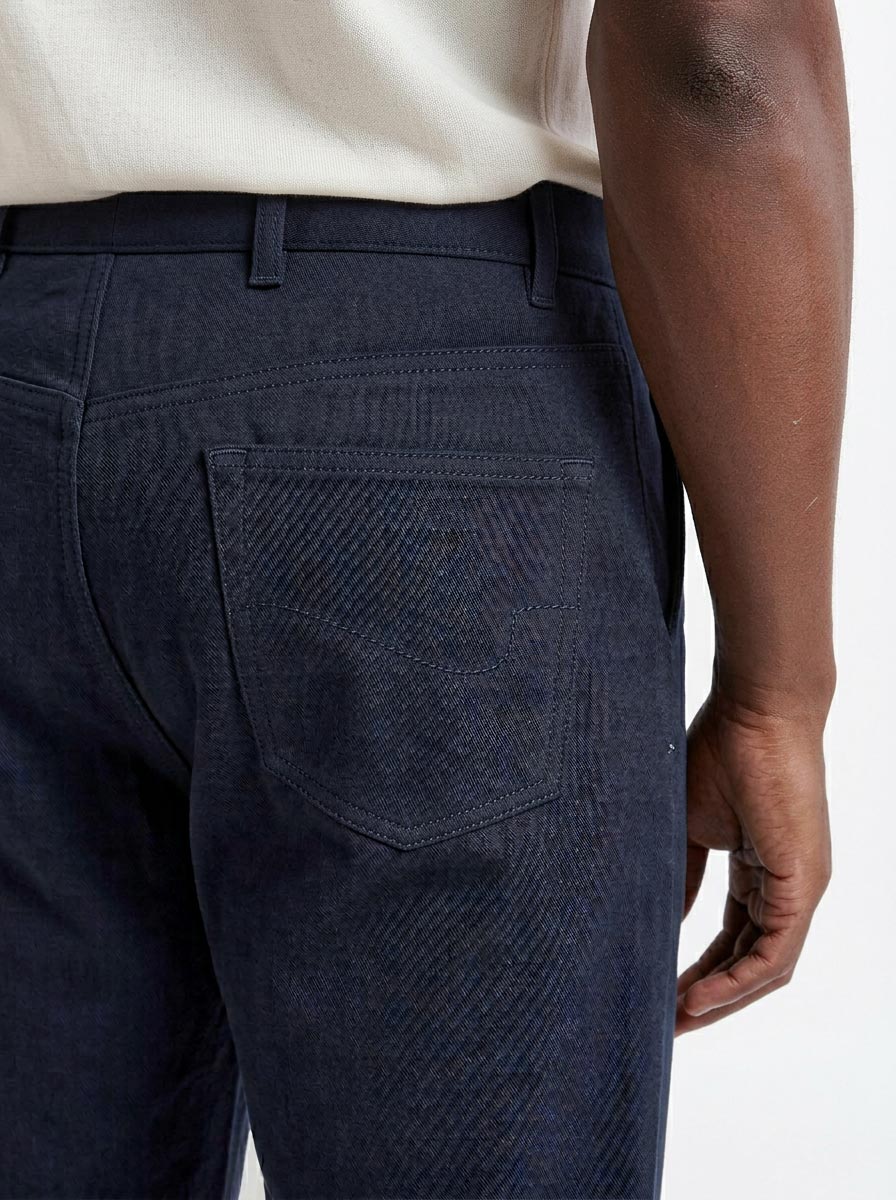 Middelblauwe Vijfzakkenbroek Cashmere Cotton