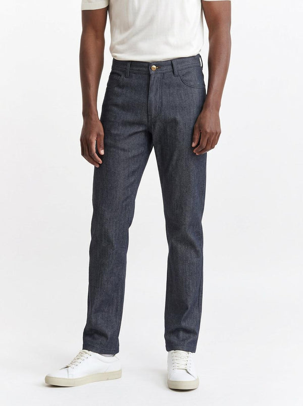 Dark Blue Cotton Five Pocket Trousers Cashmere Denim