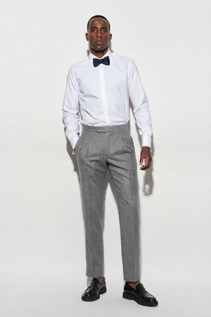 Lichtgrijze 100% Wollen Broek Met Trekkoord New Deluxe