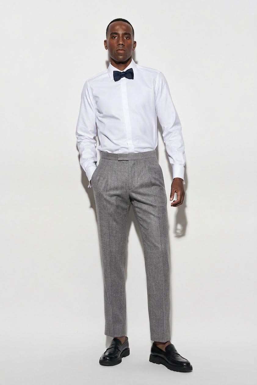 Lichtgrijze 100% Wollen Signature-Broek New Deluxe