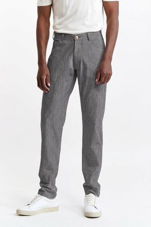 Pantalón Gris Claro 100% Lana Con Cinco Bolsillos New Deluxe