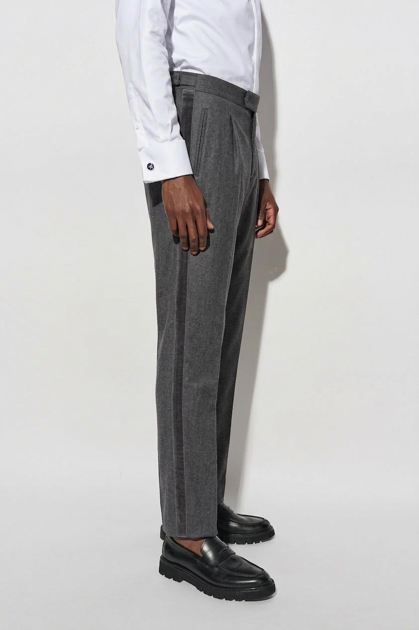 Lichtgrijze 100% Wollen Signature-Broek New Deluxe